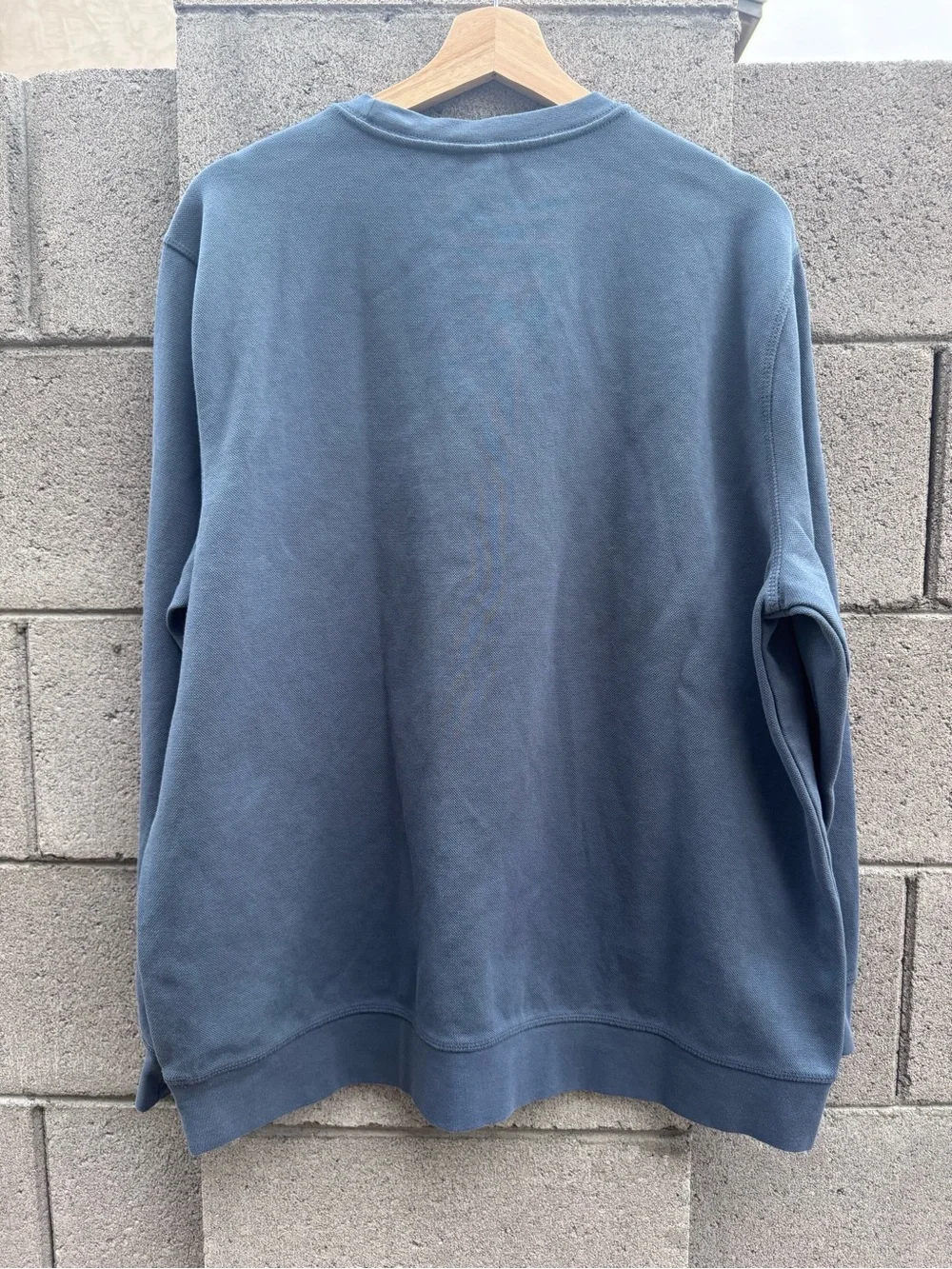 Hurley Men's Crewneck Weave Knit Structured Sweatshirt in Washed Blue xl